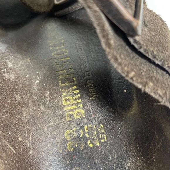 Birkenstock Arizona Brown Suede Slide Sandals Slip On Women's 38 EU/7 US - Picture 7 of 11